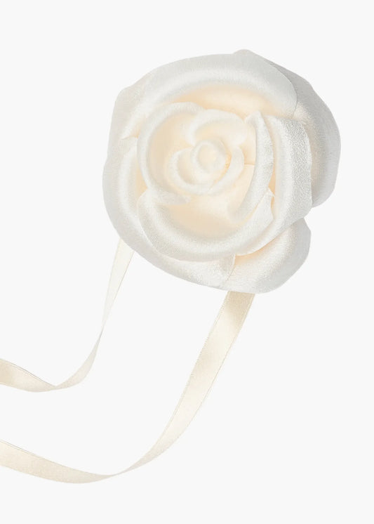 Fleur Ribbon Tie- Cream