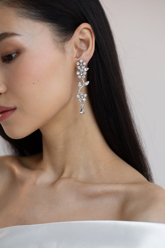 Dania Flower Rhinestone Earrings