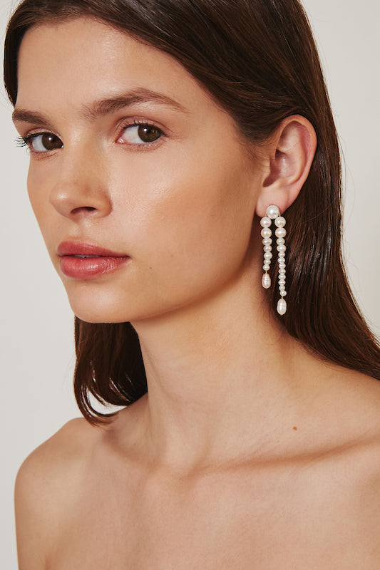 Pearl Strand Drop Earrings